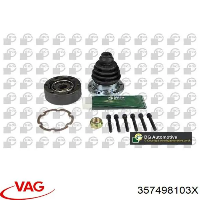 Шарнір кутових швидкостей передній лівий VAG 357498103X ціна, від 27.69 USD