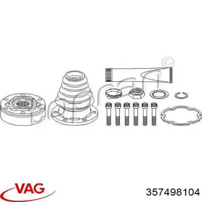 Купити 357498104 VAG Граната внутрішня ліва