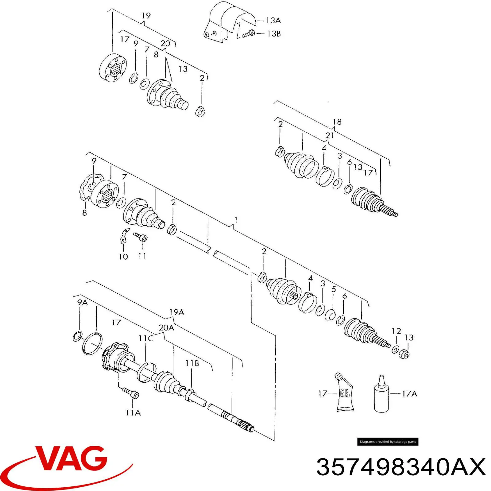 Граната колісна VAG 357498340AX ціна, від 29.39 USD