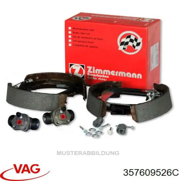 Колодки гальмові задні, барабанні VAG 357609526C ціна, від 18.87 USD