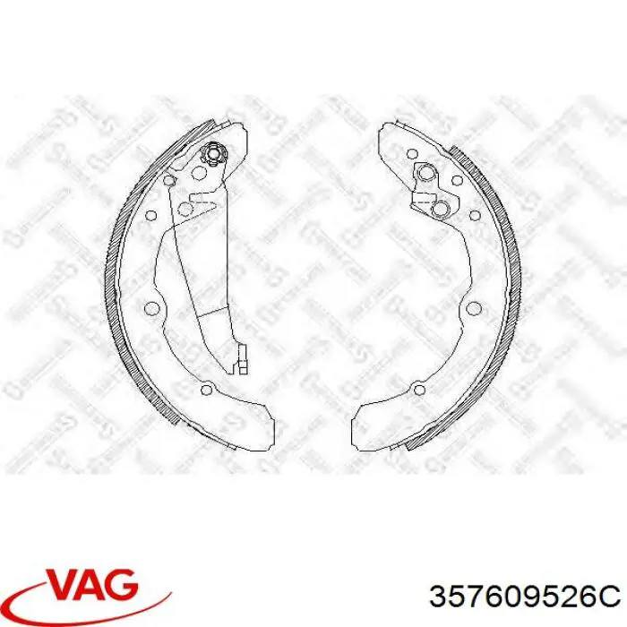 Купити 357609526C VAG Колодки гальмові задні, барабанні