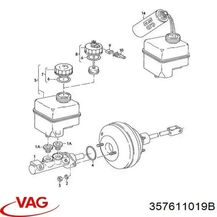 Циліндр гальмівний, головний 357611019B VAG