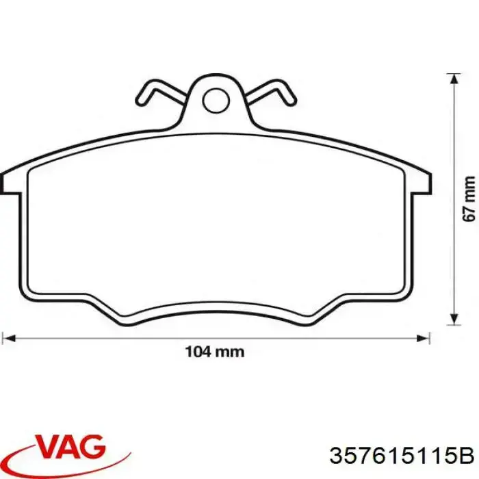 Купити 357615115B VAG Колодки гальмівні передні, дискові