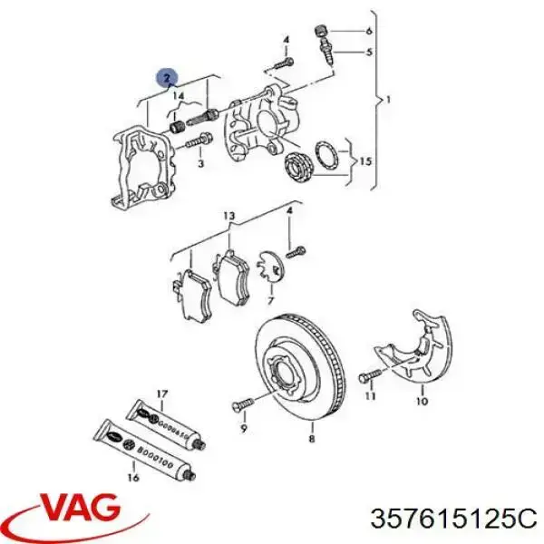 357615125C VAG Скоба гальмівного супорта переднього