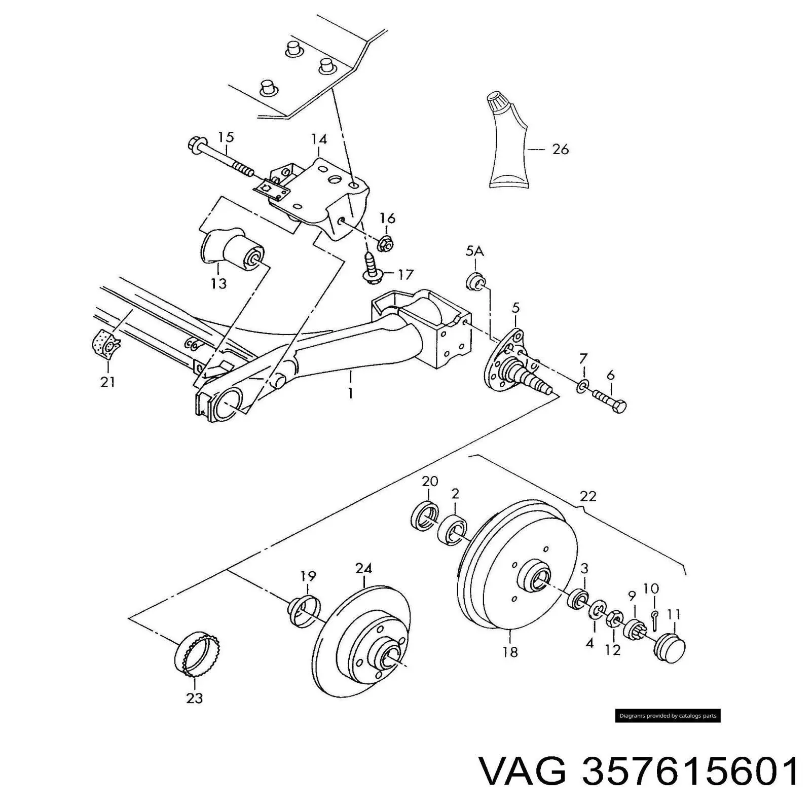 Купити 357615601 VAG Диск заднього гальма
