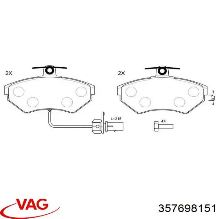 Тормозні колодки VAG 357698151