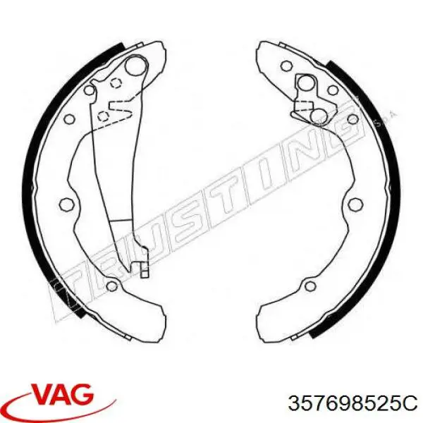 Колодки гальмові задні, барабанні VAG 357698525C ціна, від 21.36 USD