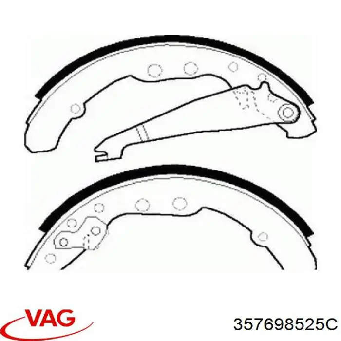 Купити 357698525C VAG Колодки гальмові задні, барабанні