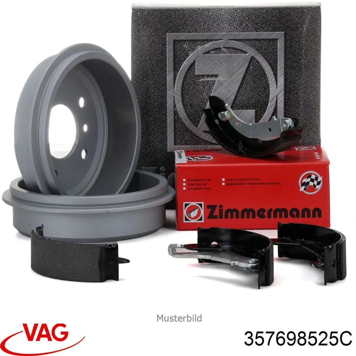 357698525C VAG Колодки гальмівні задні, барабанні