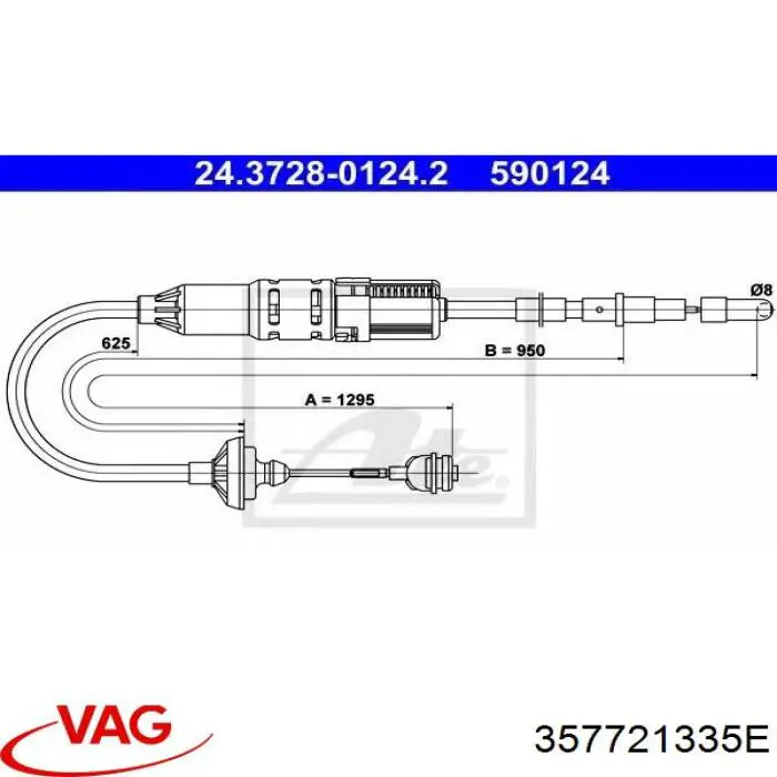 Купити 357721335E VAG Трос зчеплення