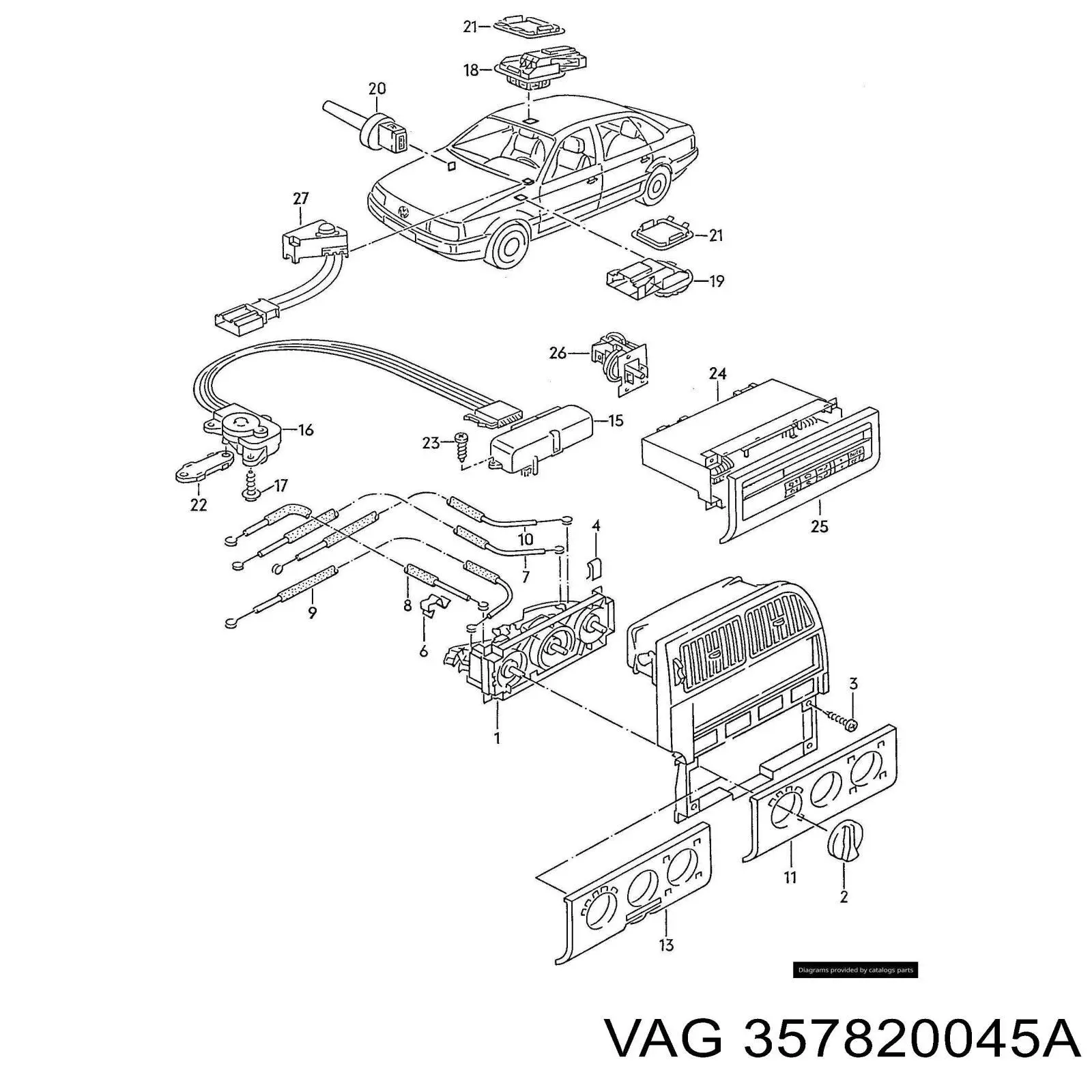 Блок управління кондиціонером 357820045 VAG