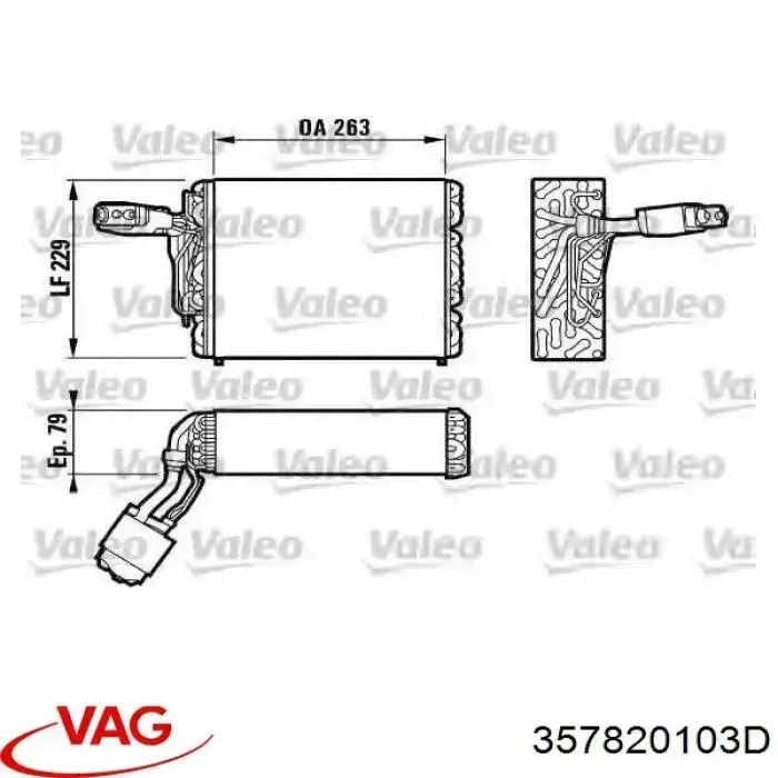 Випаровувач кондиціонера Volkswagen Golf I хетчбек (17) (1974 - 1985) ціна, від 157.95 USD