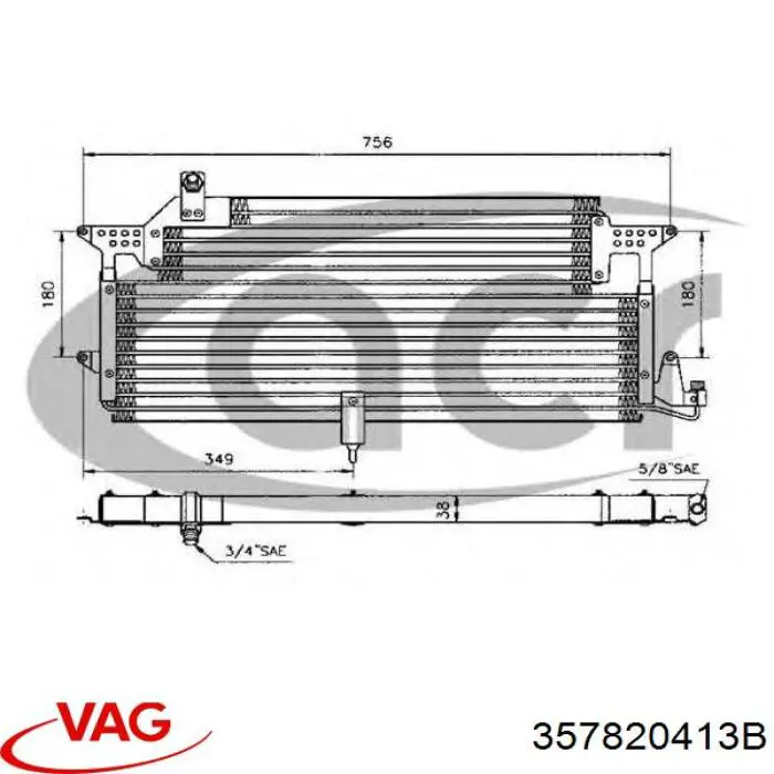 Радіатор кондиціонера 357820413B VAG