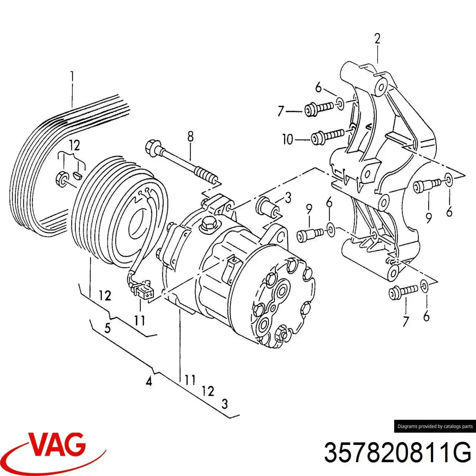 Муфта компресора кондиціонера VAG 357820811G