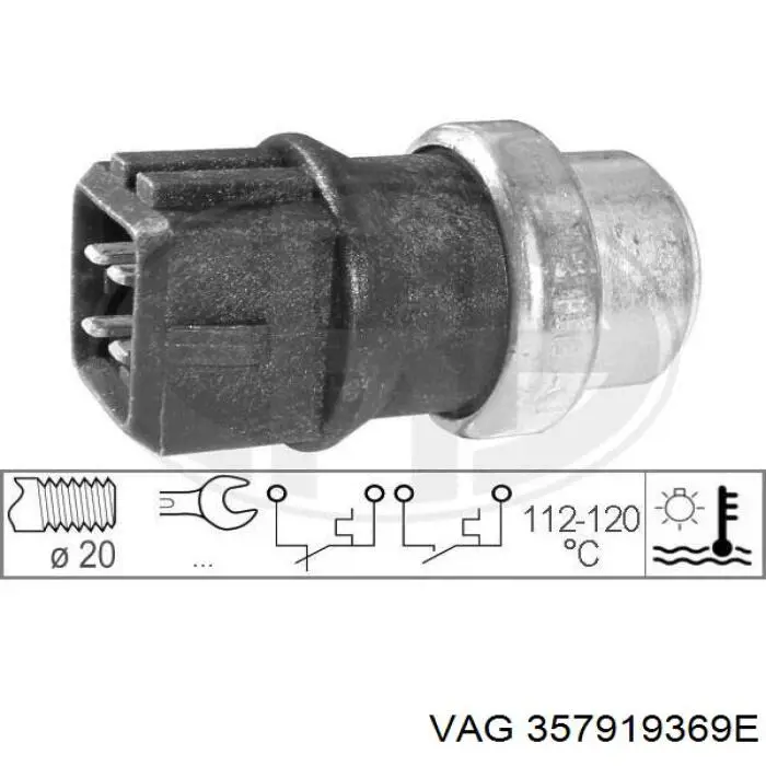 Купити 357919369E VAG Датчик включення вентилятора