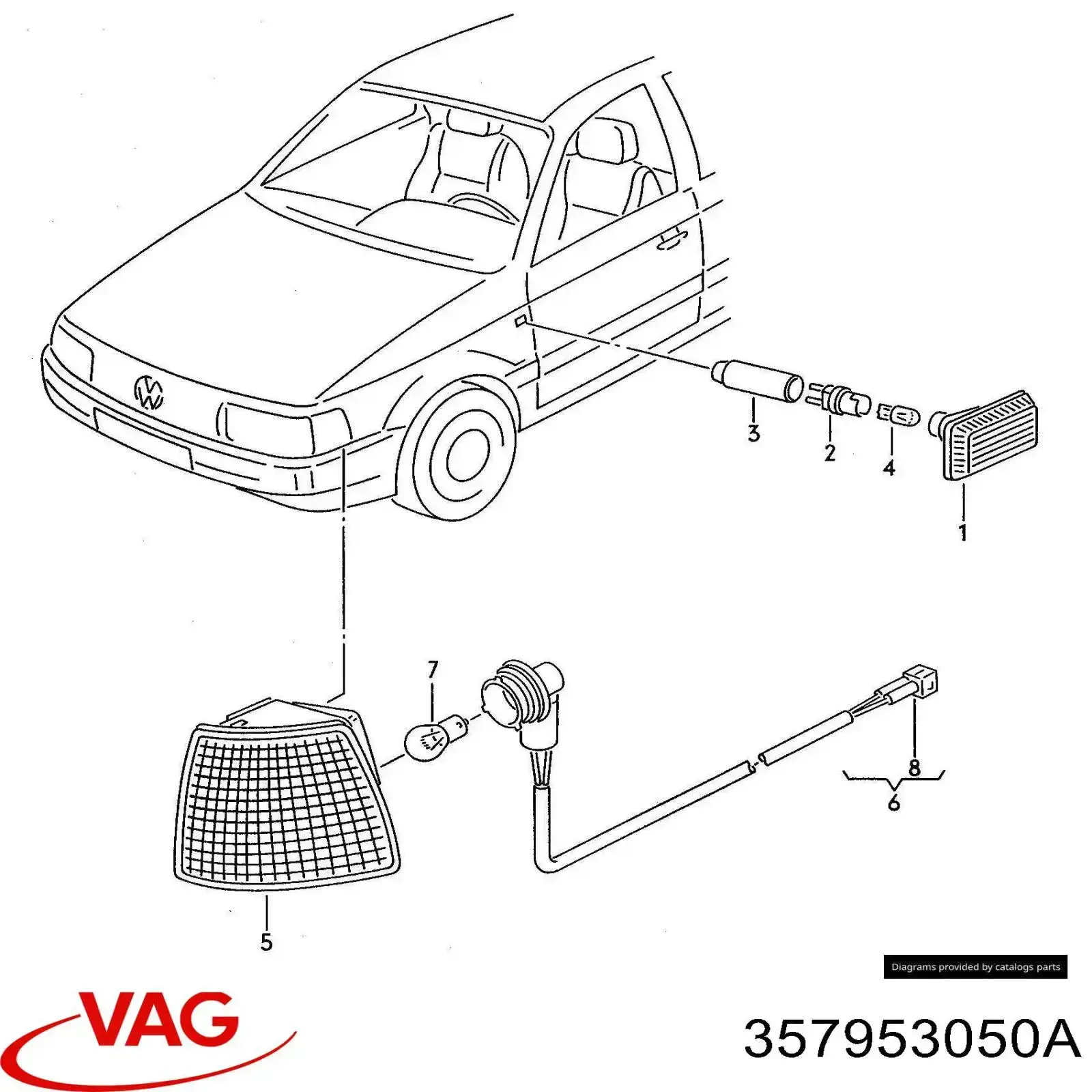 Поворотник правий VAG 357953050A