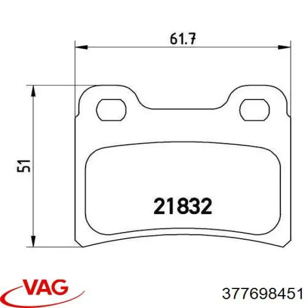 Купити 377698451 VAG Задні колодки