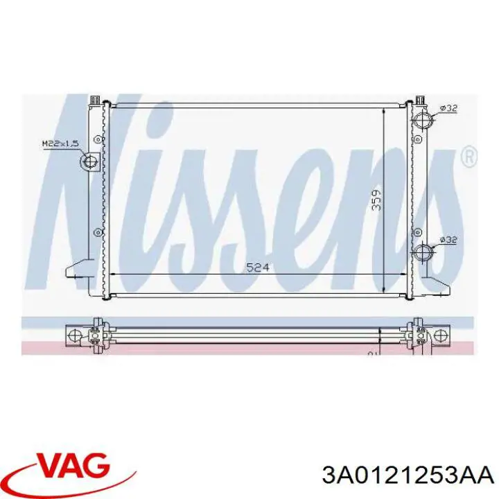 Радіатор 3A0121253AA VAG