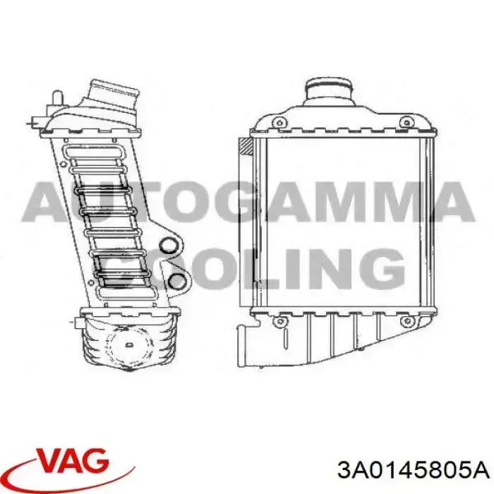 Радіатор интеркуллера 3A0145805A VAG