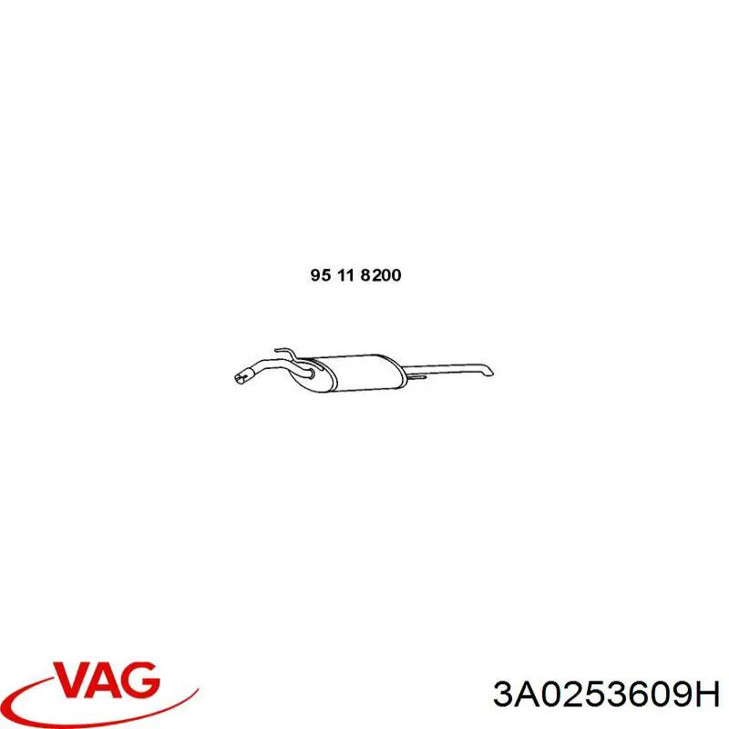 Вихлопна труба VAG 3A0253609H ціна, від 49.60 USD