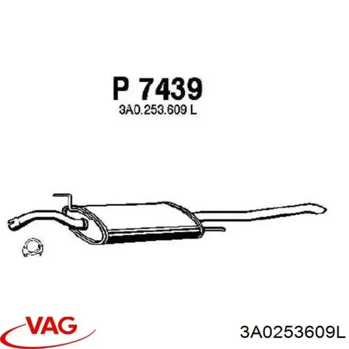 3A0253609L VAG Глушник, задня частина