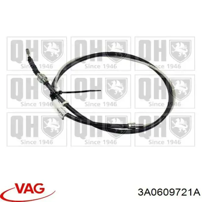 Купити 3A0609721A VAG Трос ручного гальма задній, правий/лівий