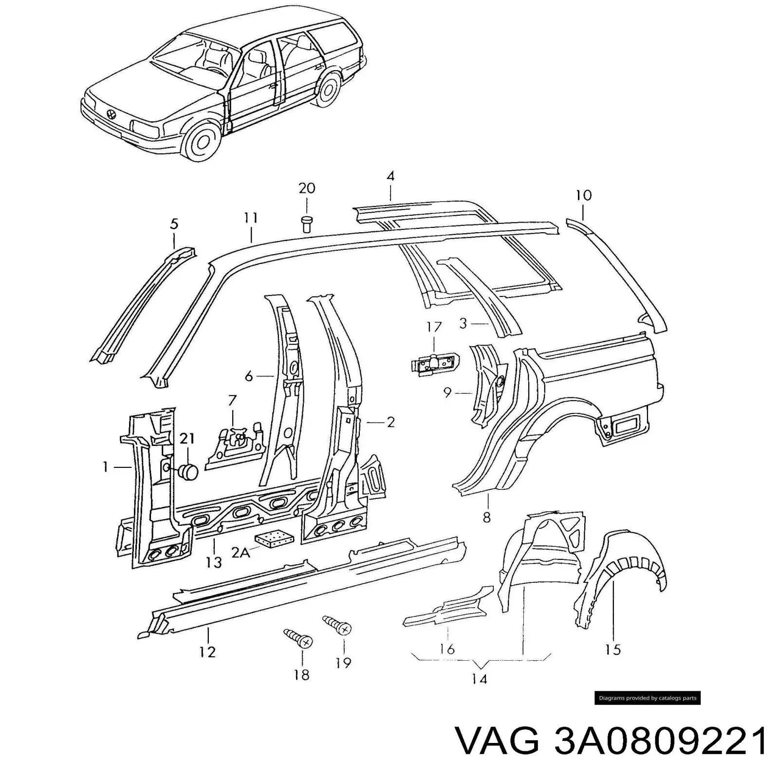  Стійка центральна, ліва Volkswagen Passat 