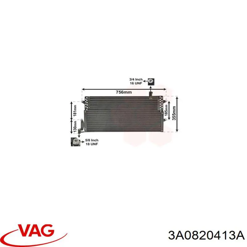 Конденсатор кондиціонера VAG 3A0820413A ціна, від 65.12 USD