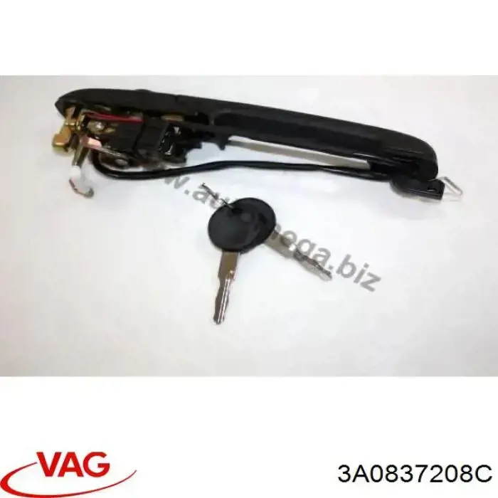 3A0837208C VAG Ручка передніх дверей зовнішня, права