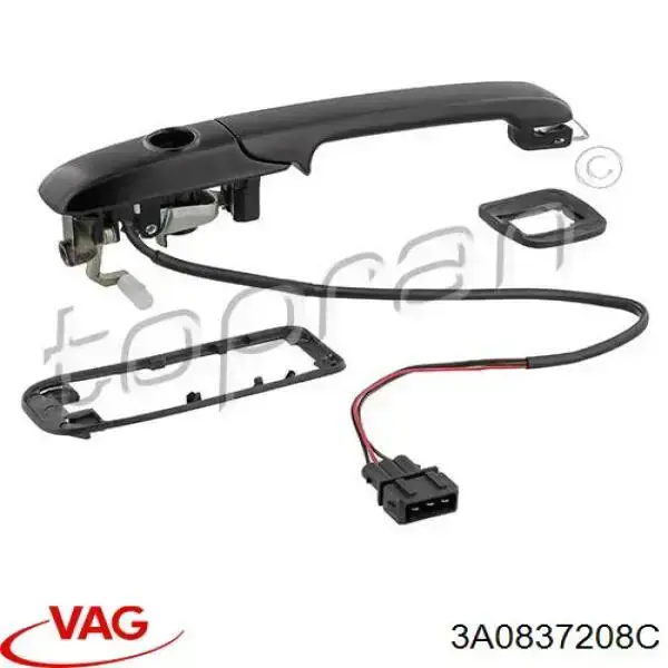 Ручка передньої двері зовнішня права VAG 3A0837208C ціна, від 14.54 USD