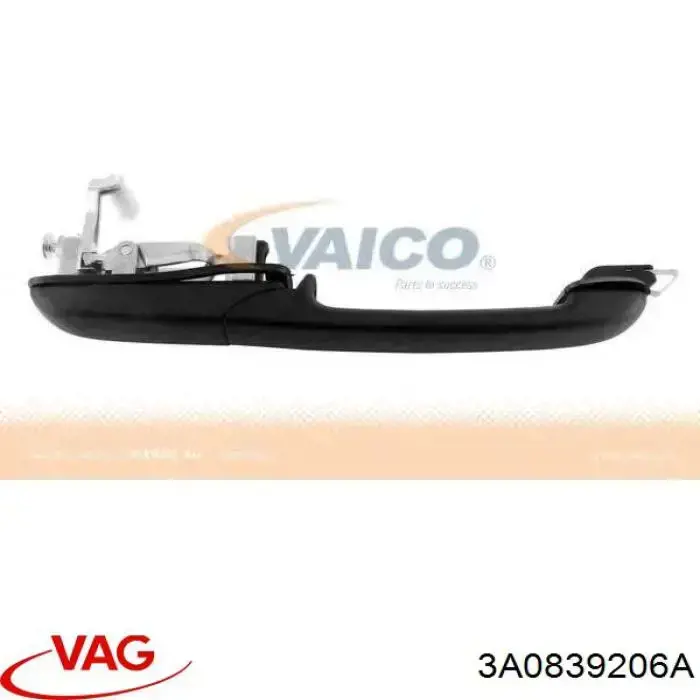 Ручка задньої двері зовнішня права VAG 3A0839206A ціна, від 8.61 USD