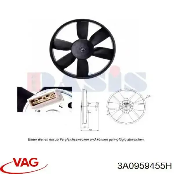 Вентилятор радіатора VAG 3A0959455H ціна, від 35.29 USD
