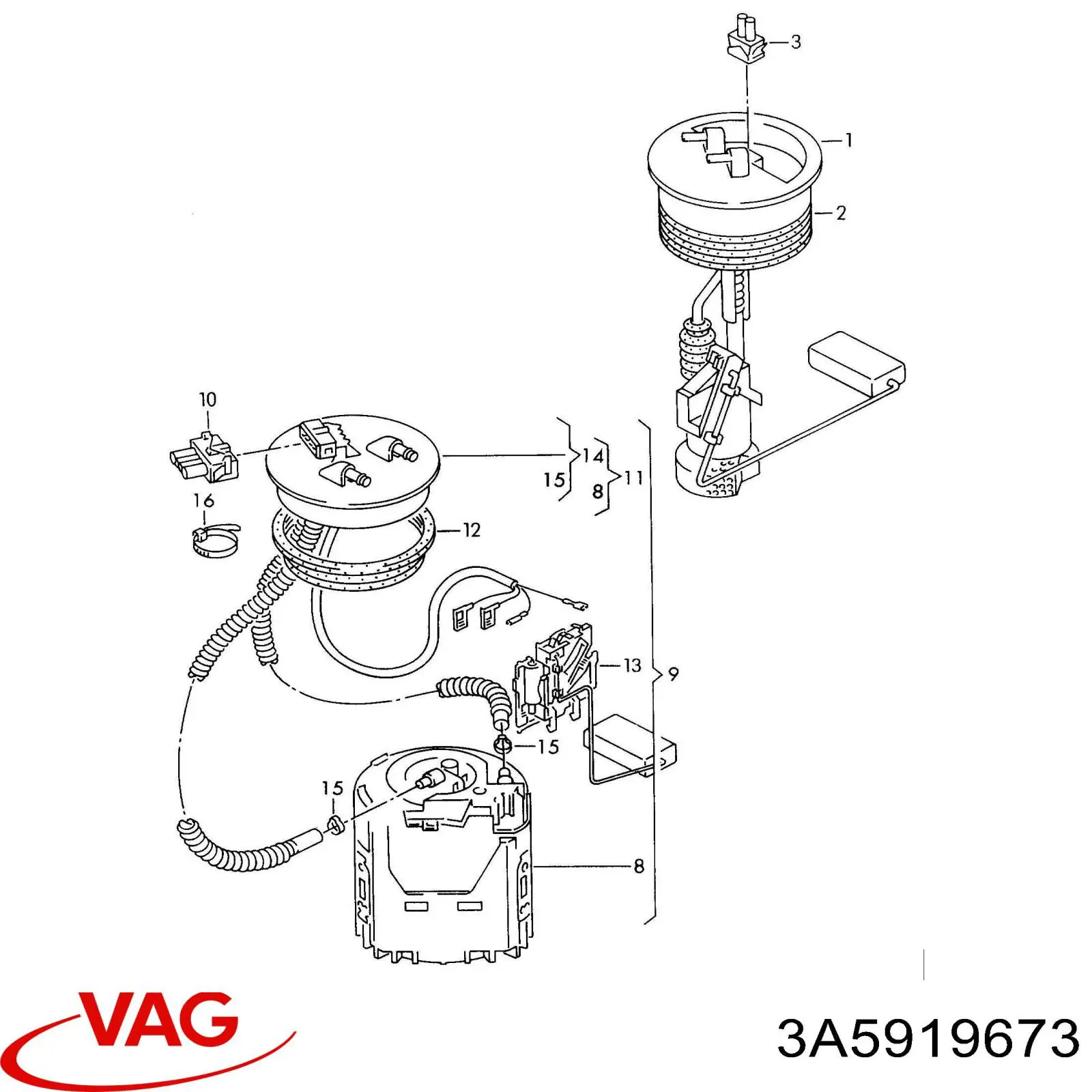 Датчик покажчика рівня палива VAG 3A5919673 ціна, від 116.66 USD