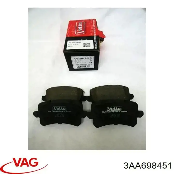 Задні гальмівні колодки VAG 3AA698451 ціна, від 25.37 USD