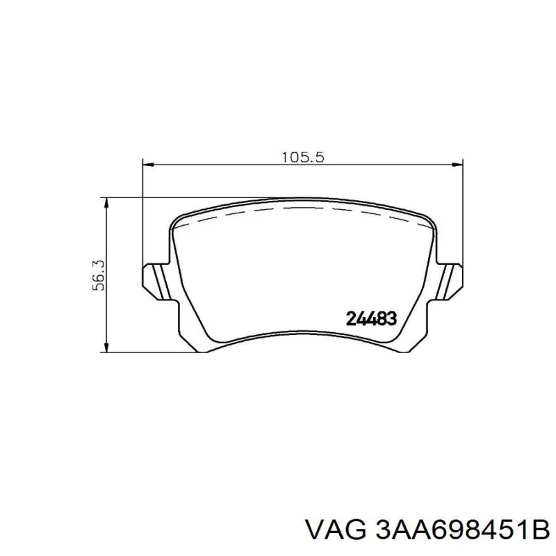 Задні дискові колодки VAG 3AA698451B