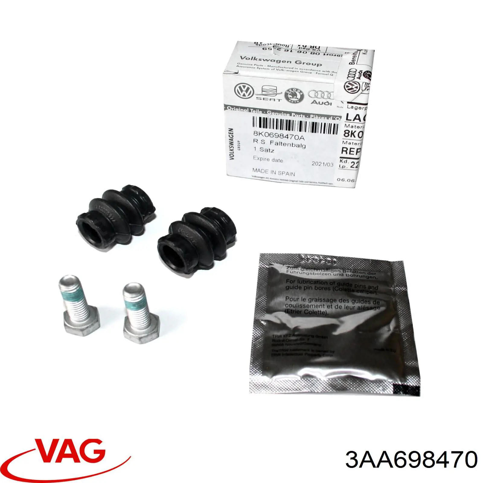 Супорт гальмівний задній лівий VAG 3AA698470 ціна, від 21.59 USD