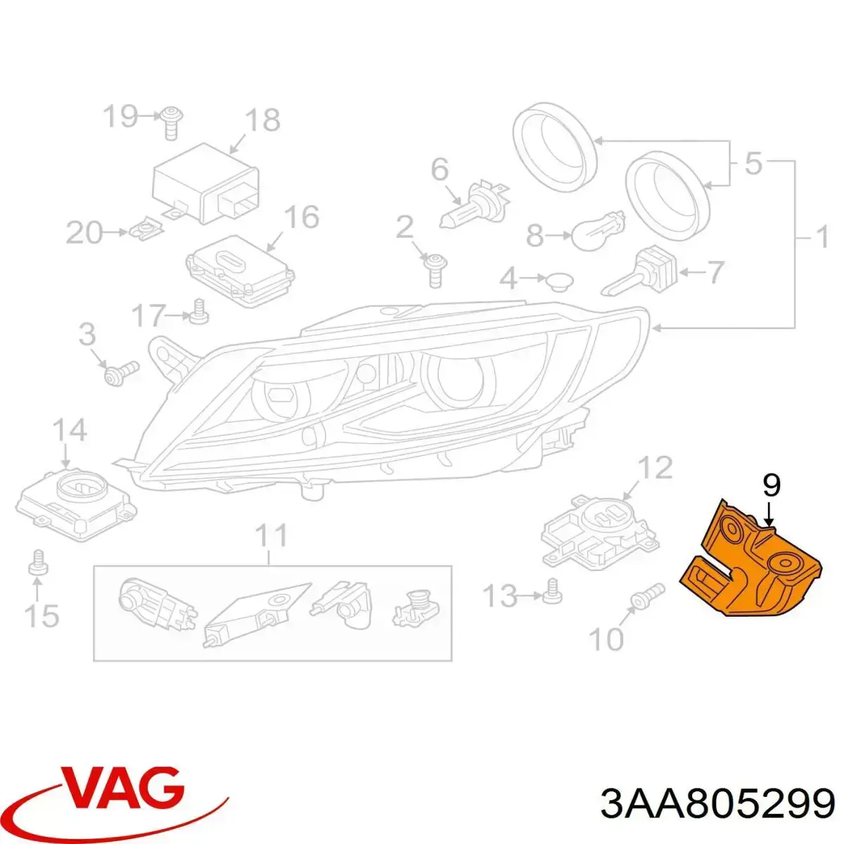 Купити PVG43127AL Signeda Кронштейн-адаптер кріплення фари передньої, лівою