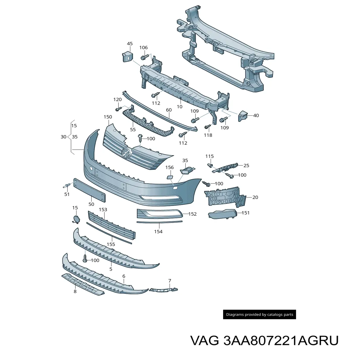 Бампер на авто VAG 3AA807221AGRU ціна, від 63.54 USD