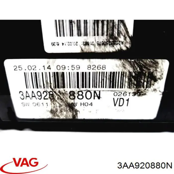 3AA920880N VAG Щиток приладів додатковий