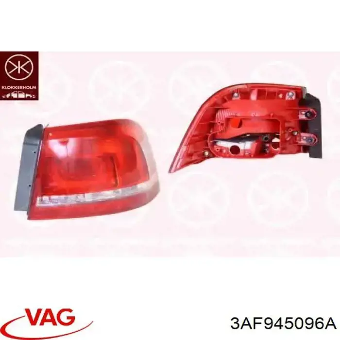 Ліхтар задній правий, зовнішній 3AF945096A VAG