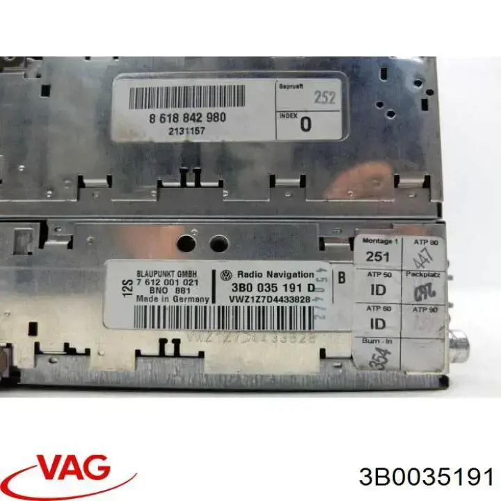 Магнітола на Volkswagen Sharan I 7M8, 7M9, 7M6