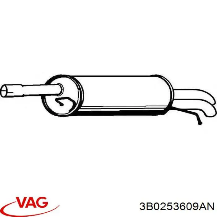 Вихлопна труба VAG 3B0253609AN ціна, від 57.60 USD