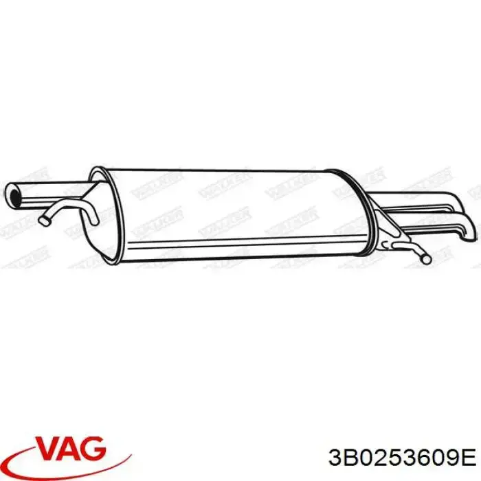3B0253609E VAG Глушник, задня частина