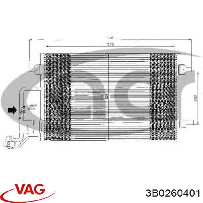 Радіатор кондиціонера 3B0260401 VAG