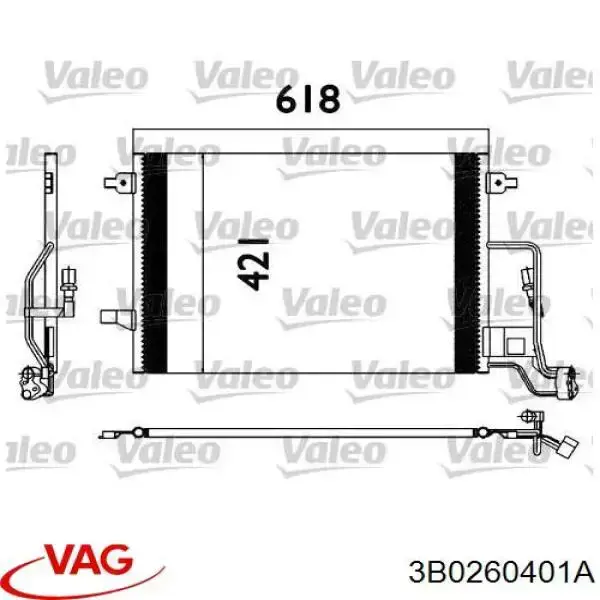 Конденсатор кондиціонера VAG 3B0260401A ціна, від 72.34 USD