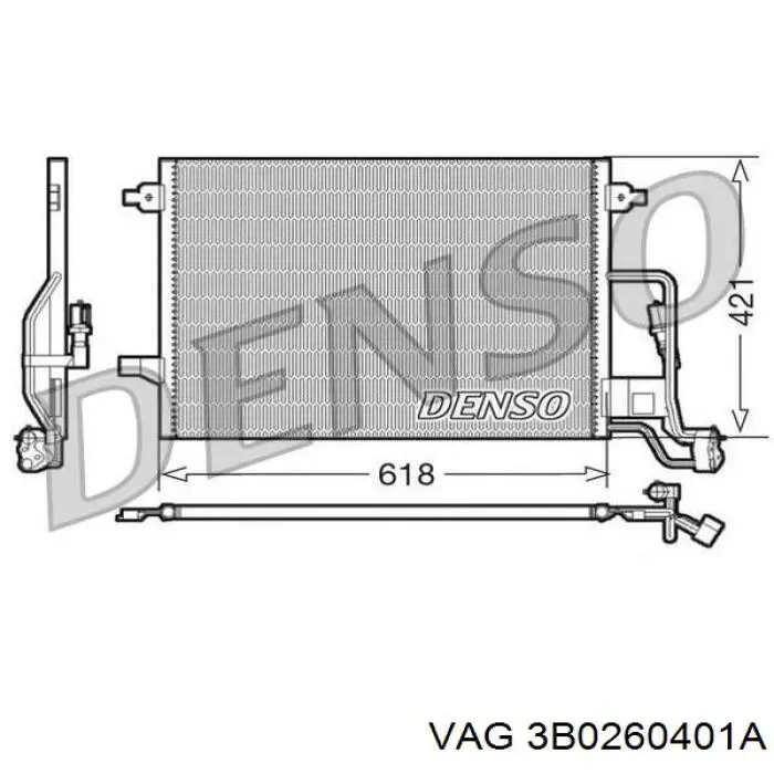 Радіатор охолодження кондиціонера VAG 3B0260401A