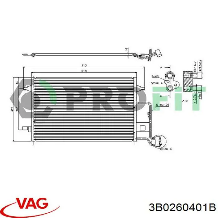 Купити 3B0260401B VAG Радіатор системи охолодження кондиціонера