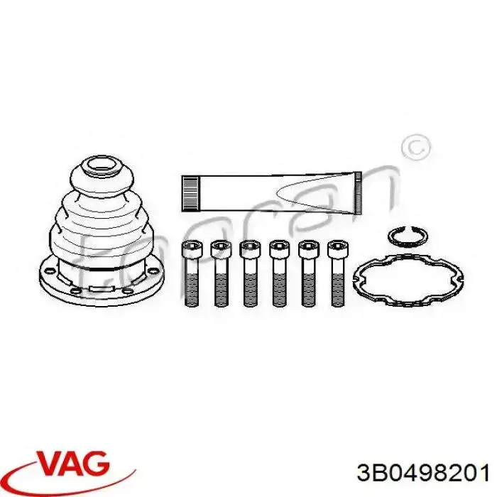 Купити 3B0498201 VAG Пильник шарніра кутових швидкостей внутрішній передній