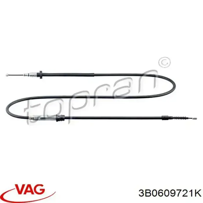Трос ручного гальма задній, правий/лівий VAG 3B0609721K ціна, від 26.93 USD