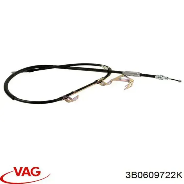 Трос ручного гальма задній, правий 3B0609722K VAG